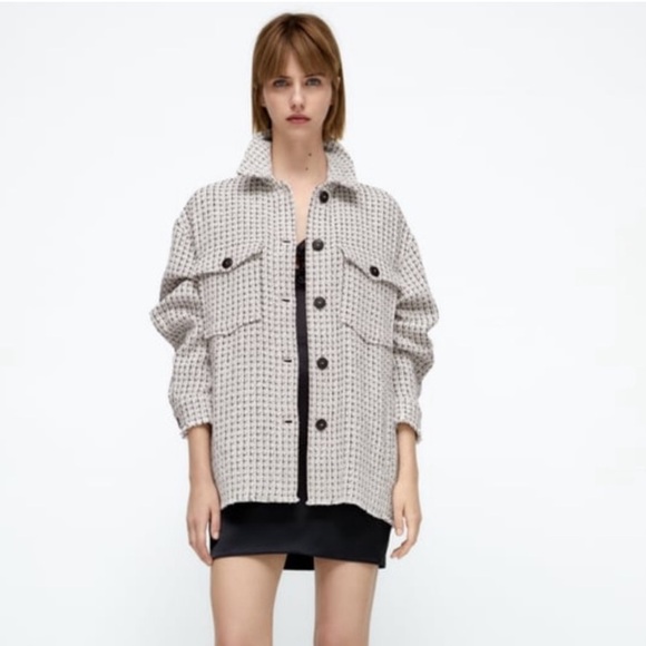 Zara Textured Weave Shirt Jacket 8390/328 - Picture 3 of 5